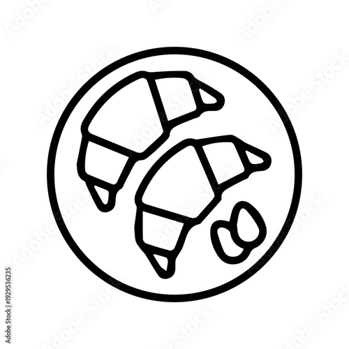 Croissants and eggs icon