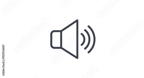 sound volume speaker icon with waves simple outline style technology symbol