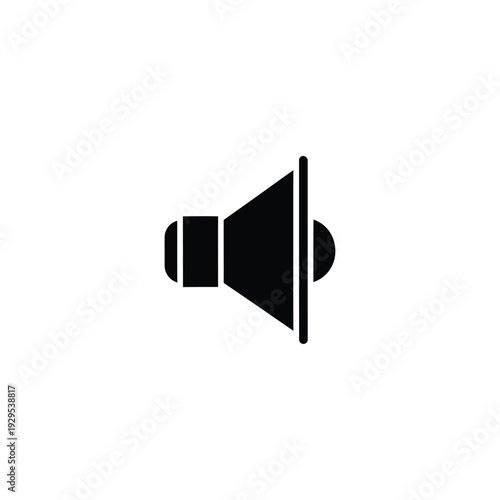 Simple black megaphone icon on a plain background, viewed directly from the front
