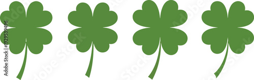 four leaf clover icons on white background