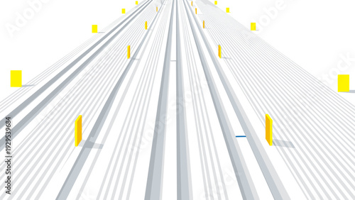 abstract perspective lines with yellow rectangular shapes modern minimalist design element