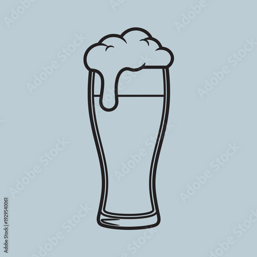 Frothy beer glass icon