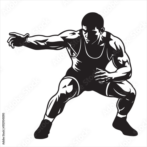 the silhouette of a wrestler