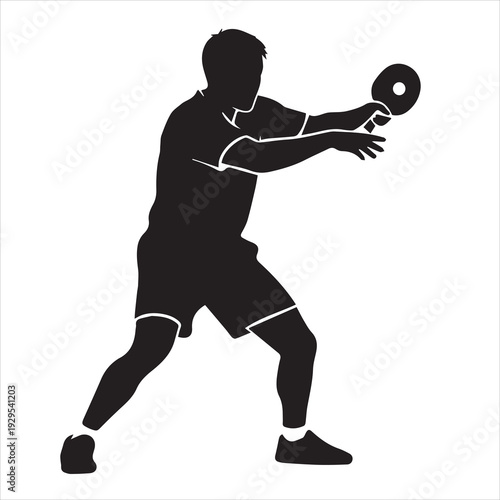 table tennis player silhouette vector