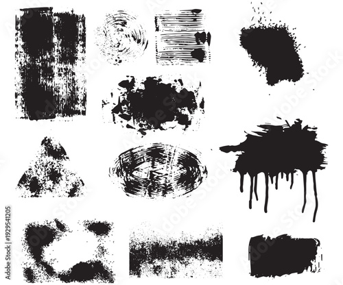 Grunge Ink Splatters and Distressed Brush Strokes Collection, featuring 11 different Brushes