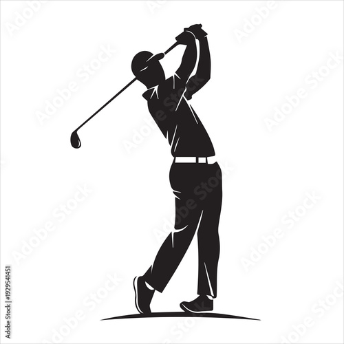 golf player silhouette vector