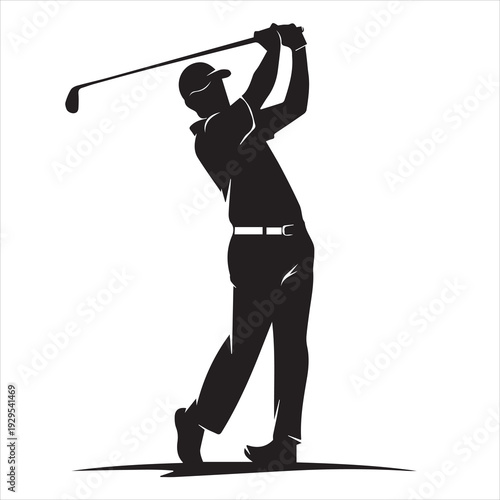 golf player silhouette vector