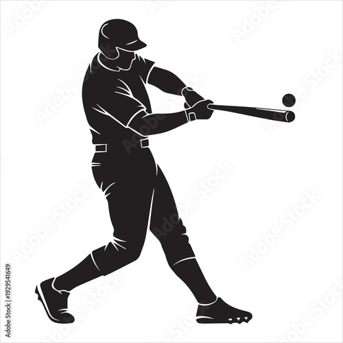baseball player silhouette vector illustration