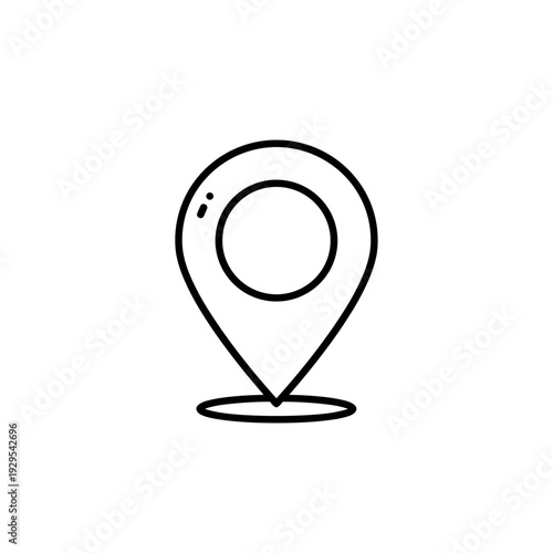 location pin icon simple black line hand drawn style map marker symbol for navigation and place indication