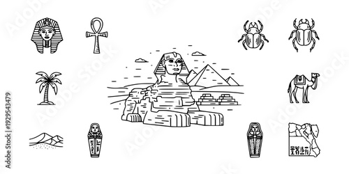 Great Sphinx Iconic Egypt Landmark Silhouette