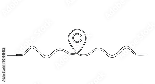 Map Pin on Roller Coaster Track, Travel Adventure Concept