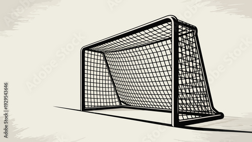 Black and White Soccer Goal Illustration sport game