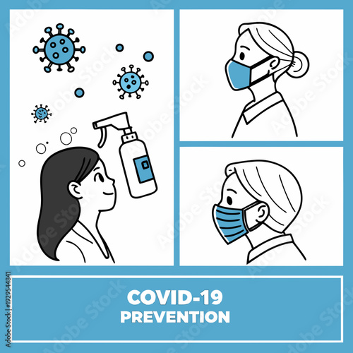 Covid-19 prevention methods to stay safe Vector
