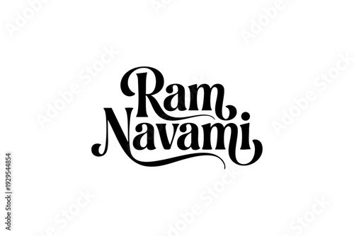 Happy Ram Navami Decorative Script Typography with Arrow Element