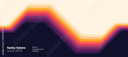 Simple retro background design in an abstract style with colorful striped elements. Vector illustration.