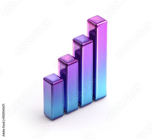 Metallic gradient bars rise in ascending order against white Free Download Metallic gradient bars rise in ascending order against white - GFXLoad
