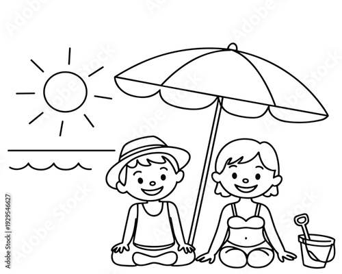 Children enjoy a sunny day at the beach