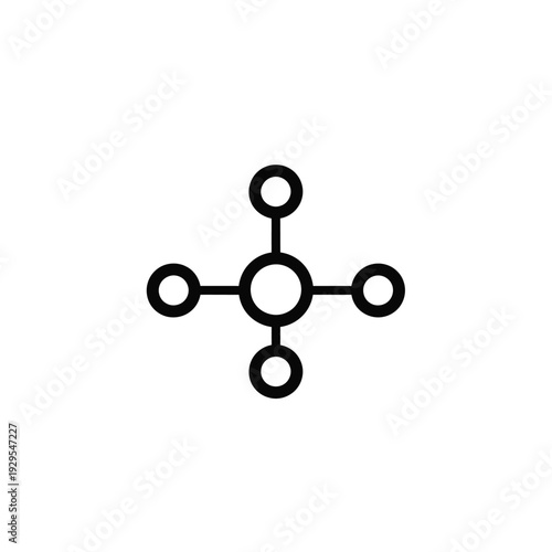 Simple molecule structure illustration on white background from direct view