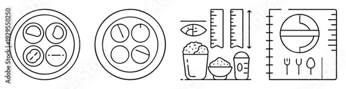 Graphic Design Food Illustration with Kitchen Objects and Measuring Tools Layout