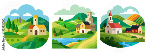 Charming irish countryside villages with rolling hills and rivers