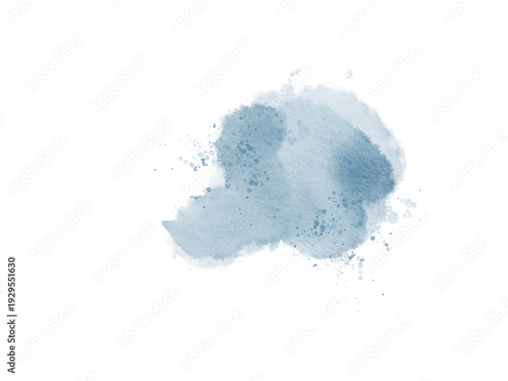 Obraz premium Blush blue watercolor stains Paint stroke hand drawn for illustration design, invitation and birthday .Abstract watercolor background.
