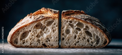 Wallpaper Mural Sourdough loaf cut faces facing abstract texture pattern background Torontodigital.ca