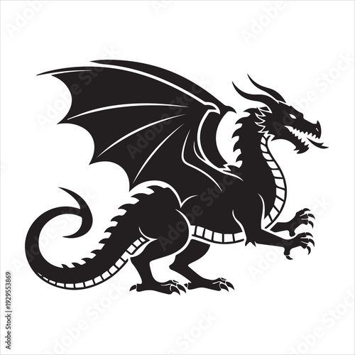 black dragon vector illustration