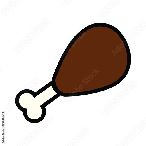 vector piece of chicken thigh
