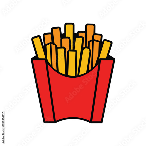 vector french fries with ketchup