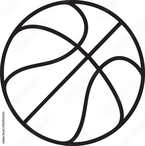 Basketball line art icon, simple vector illustration isolated on a white background