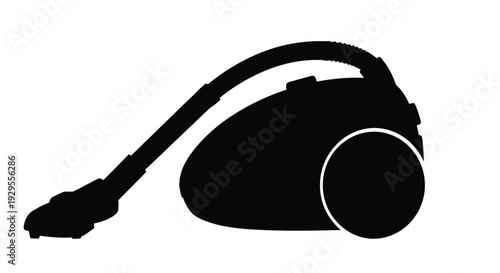 Silhouette of a robotic vacuum cleaner showing its curved form and charging base