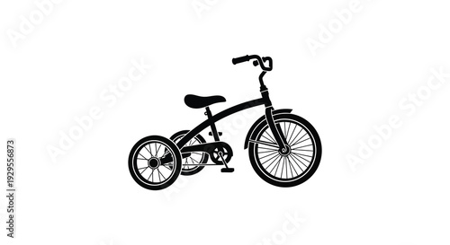 A striking black silhouette displays a classic tricycle design showcasing its simple form and nostalgic appeal silhouette high quality
