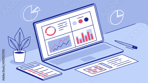 Smart business strategy driven by financial data dashboards and market analysis.