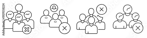 Pictogram illustration representing the concept of team management and human resources