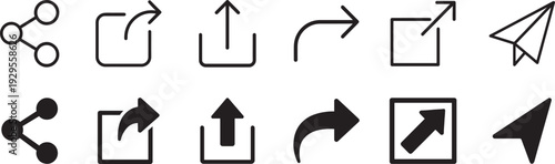 Share link button icon set, social media, networking, share, communication, digital, vector eps