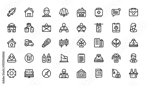 Education and E-learning Line Icon Set – Online Course Distance Learning Editable Stroke Vector