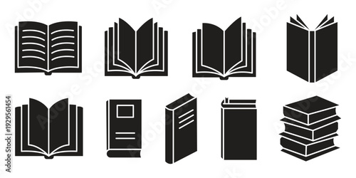 Book line editable icon set. Containing book  reading  library  author  journal  bookshelf  e-book and more. Editable stroke. Vector illustration