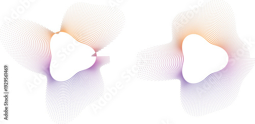 Radial Abstract Design with Gradient Dot Pattern and Sunset Colors