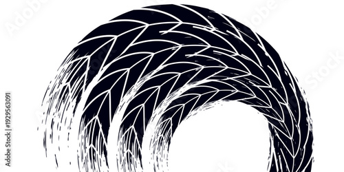 Tire tread marks, wheel textures, tire marks - car racing, motocross, drift, rally, off-road and others. Vector black isolated texture in grunge style with splashes.eps10