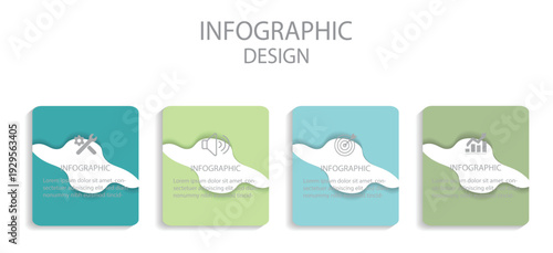 Timeline infographic design with 4 options or steps. Can be used for presentations workflow layout, banner, process, diagram, flow chart, info graph . 