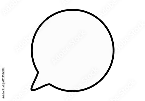 Icono lineal de un globo de texto circular para mensajes o comentarios