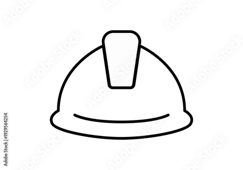 Icono lineal de un casco de seguridad para protección industrial 