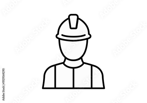 
Obrero de la construcción con casco y chaleco de seguridad 