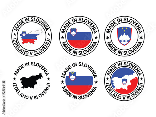 made in slovenia stamp design set