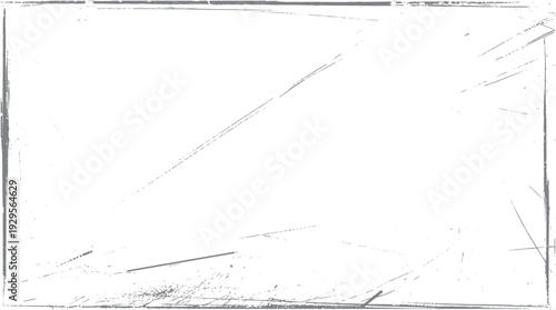 Textured grunge frame with scratches and dust on a white background border