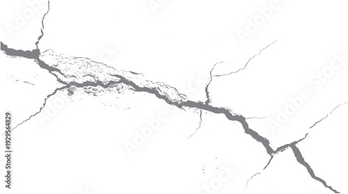 Gray Cracked Surface Texture on White Background abstract