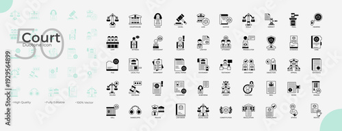 Court Duotone Editable Icons set