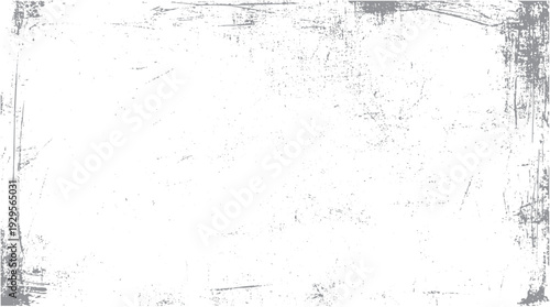 Grungy distressed texture overlay with grey splatters and scratches on a white background grunge