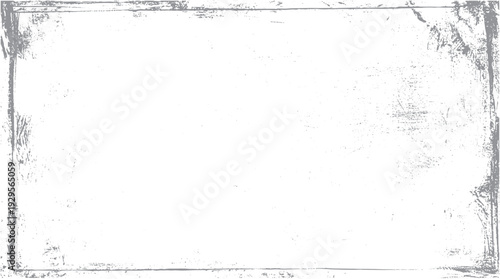 Textured grunge border frame with distressed edges and scattered dots on a white background