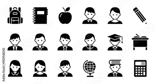 Collection of Student and Education Icons Set.
